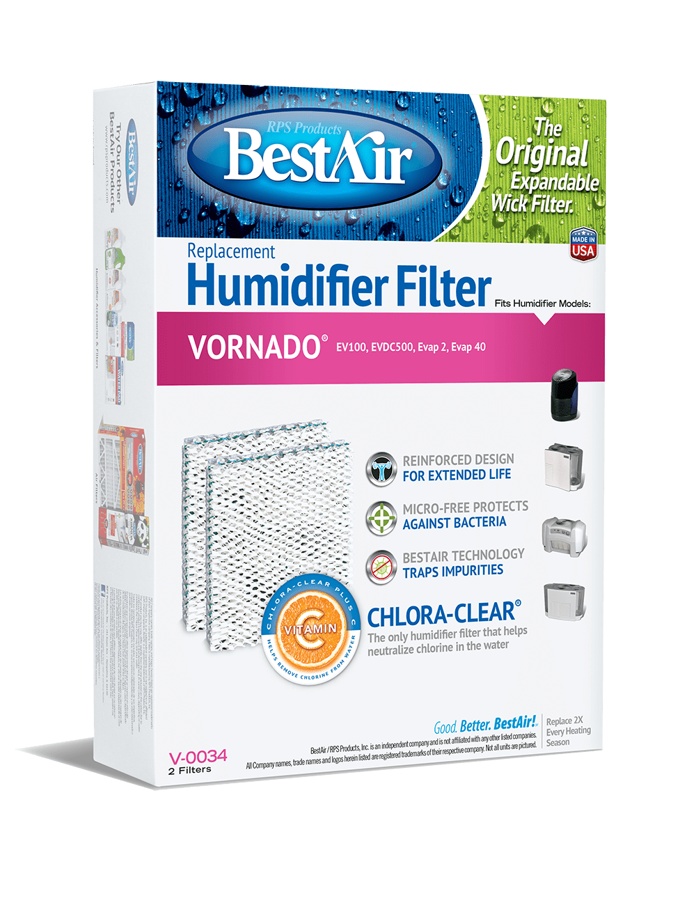 Vornado evap3 on sale humidifier filters